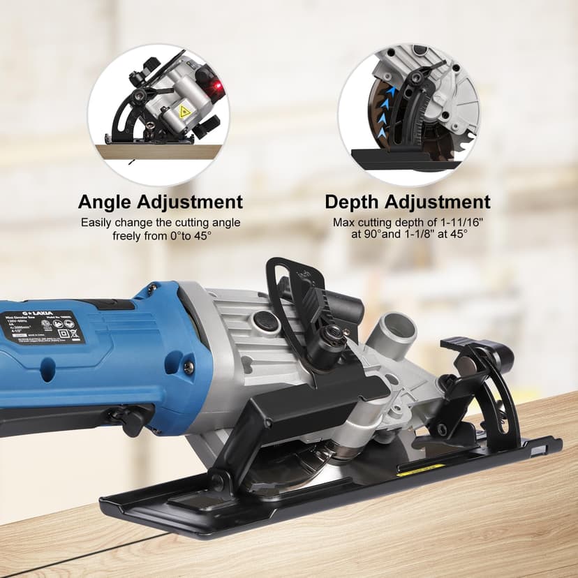 Mini Circular Saw, 4Amp 3500RPM And Battery Chainsaw 8 Inch with 2 batteries