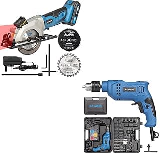 4-1/2" 3400RPM Cordless Circular Saw with Laser Guide and 4.5A 1/2 Corded Hammer Kit