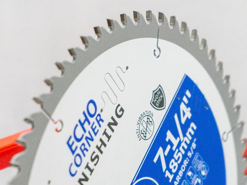 7-1/4 Inch Ultra Finish Circular Saw Blade 60T, Non-Stick Coating, for Wet Lumber, Composite Decking, Plywood, Plastic, Veneer, Laminate