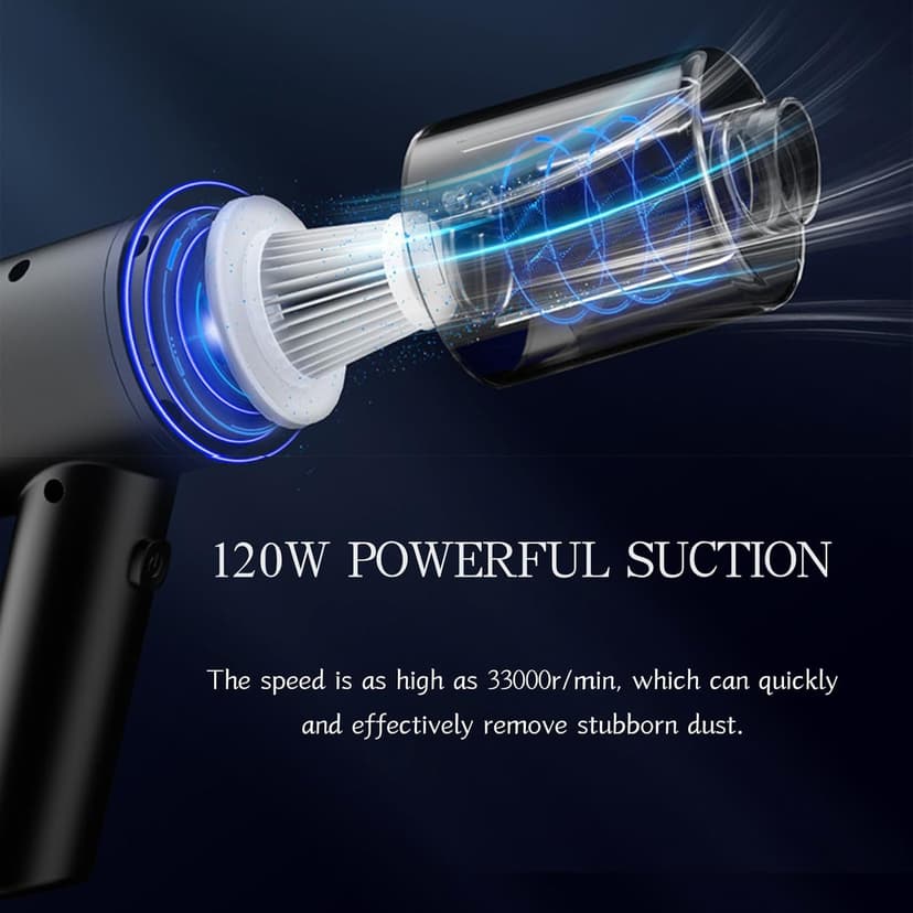 purux Handheld Vacuum Cordless Car Vacuum Cleaner with Multi-Nozzles, 12000Pa Powerful Suction Rechargeable Hand Vacuum, Portable Wet and Dry Mini Vacuum Cleaner Dust Buster for Car Home Office Pet