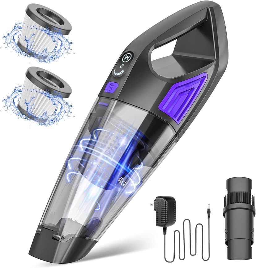 Handheld Vacuum Cordless Cleaner,Powerful Portable and Dust Buster Hand Vcauum Rechargeable with Large-Capacity Battery for CarPetOfficeHome