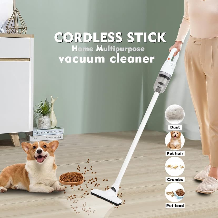 New Model Cordless Vacuum Cleaner, Powerful Stick Vacuum for Hardwood Floor, 35 Min Rechargeable Battery, 4 in 1 Lightweight Upright Vacuum for Pet Hair Carpet (1)