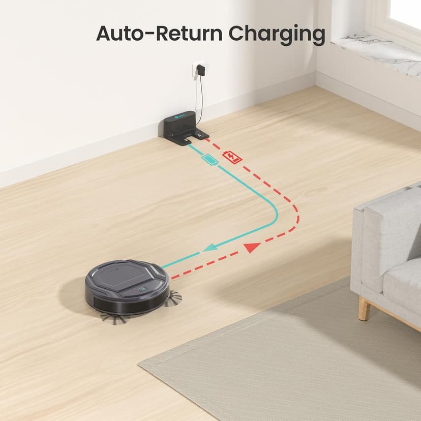 Lefant M210 Pro Robot Vacuum, Slim & Quiet, 3 Adjustable Suction Levels, 120 Min Runtime, Freemove 3.0, WiFi/App/Alexa, 6 Modes for Pet Hair, Hard Floors & Low Carpets, Self-Charging, Gray