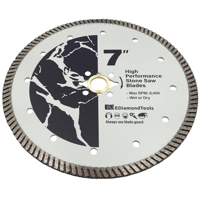 7" High Performance Diamond Saw Blades for Granite, Quartz, and Other Engineered Stones, 7/8"-5/8" Arbor