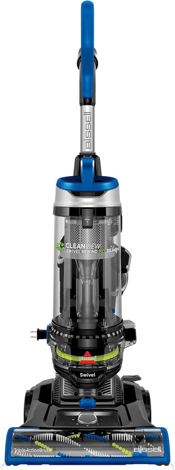 Bissell CleanView Swivel Rewind Pet Reach Vacuum Cleaner, with Quick Release Wand, Swivel Steering and Automatic Cord Rewind, 3197A (Color May Vary)