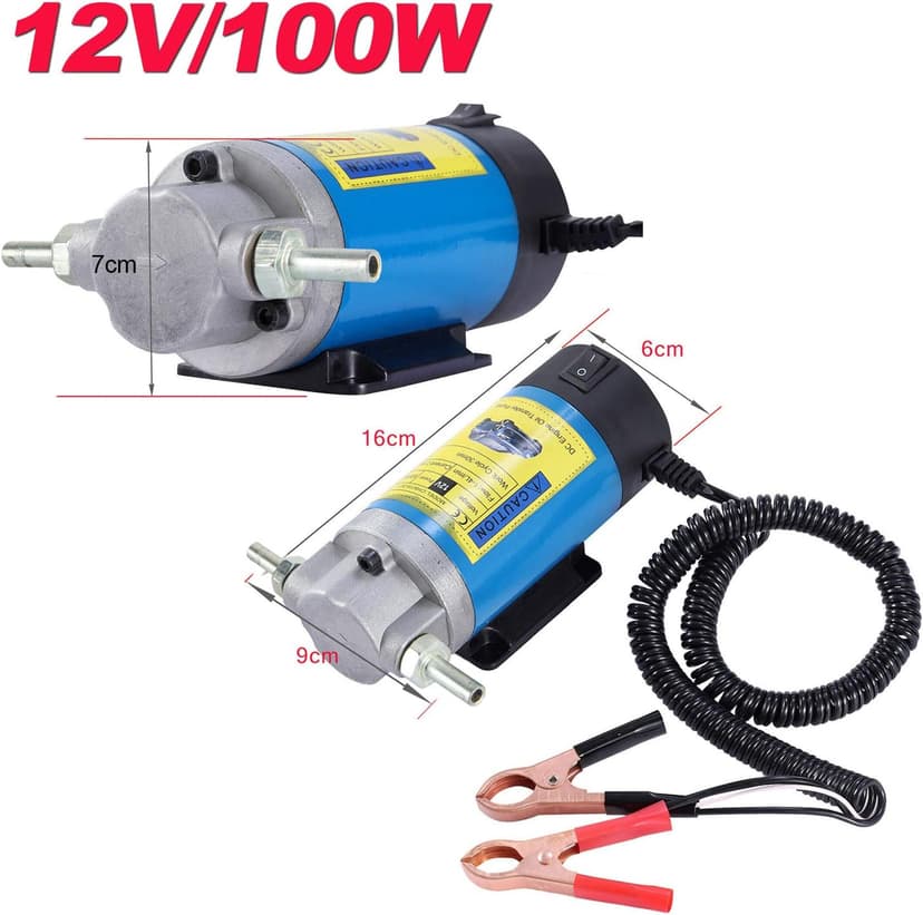 AIGMISON 12V 100W Engine Oil Pump, Electric Oil Change Extractor Pump, Diesel Extractor Pump Equipped With 3 Pipes-Low Noise