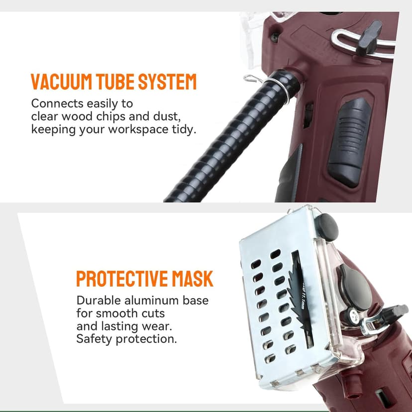 Mini Circular Saw Set, Handheld Circular Saw Corded 3400RMP 400W 110V Max Cutting Depth ½ Inch/12mm w/6 Blades, Multifunction Compact Circular Saw for Wood Drywall Tile Soft Metal PVC Pipe