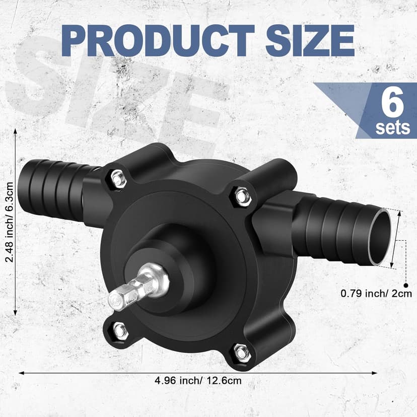 6 Pack Electric Drill Pump Portable Water Transfer Pump, Hand Drill Pump Self-priming Transfer Pump for Water Oil Gasoline Fuel