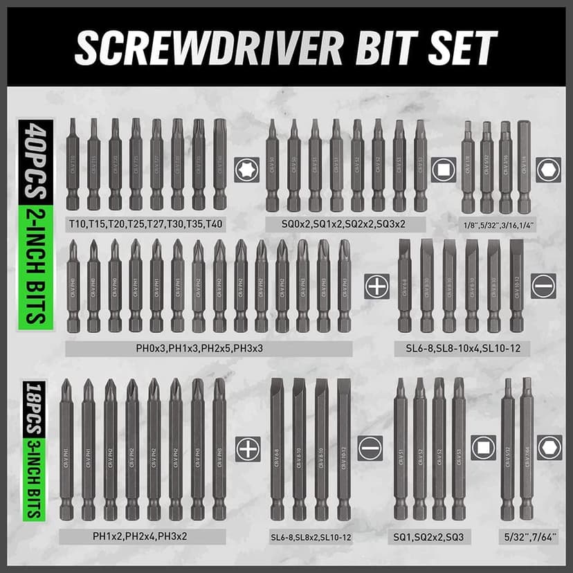 SWANLAKE 232PCS Ultimate Screwdriver Bit Set,Chrome Vanadium Steel Driver Bit Set, Includes Security Bits,Nut Driver, Ratchet Wrench and Bits Holder