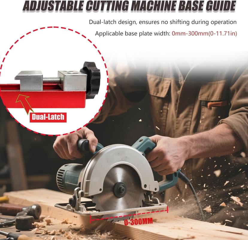 Circular Saw Guide Rail, Adjustable Aluminum Cutting Machine Base Guide Fits 12 Inch Base, Electric Circular Saw Guide for Woodworking Precision Cutting and Milling Tasks