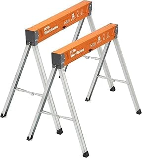 BORA Workhorse Saw Horses 2 Pack Folding Heavy Duty Sawhorse Pair - Heavy Duty Saw Horse for Contractors Portable Workbench - PM-3330T