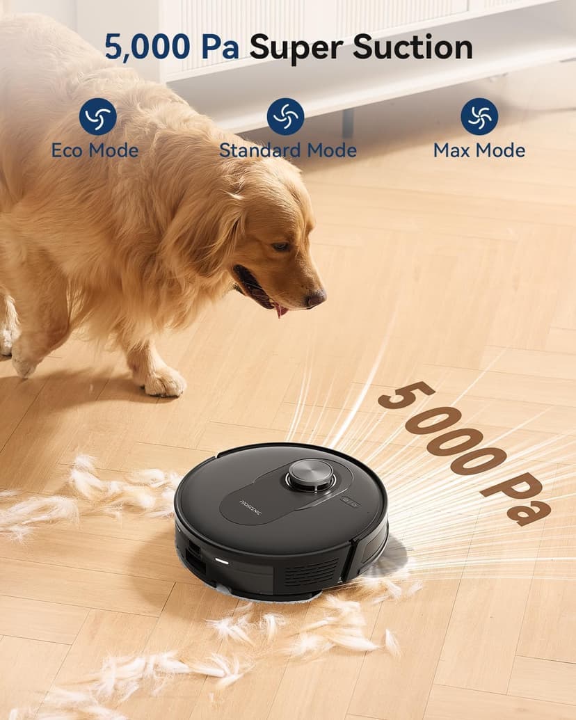 Proscenic Q8 Max Robot Vacuum and Mop with Self Emptying for 60 Days, 5,000 Pa Suction, LiDAR Navigation with Home Mapping, 200 Min Run, Auto Self-Charging, WiFi APP Control for Floor