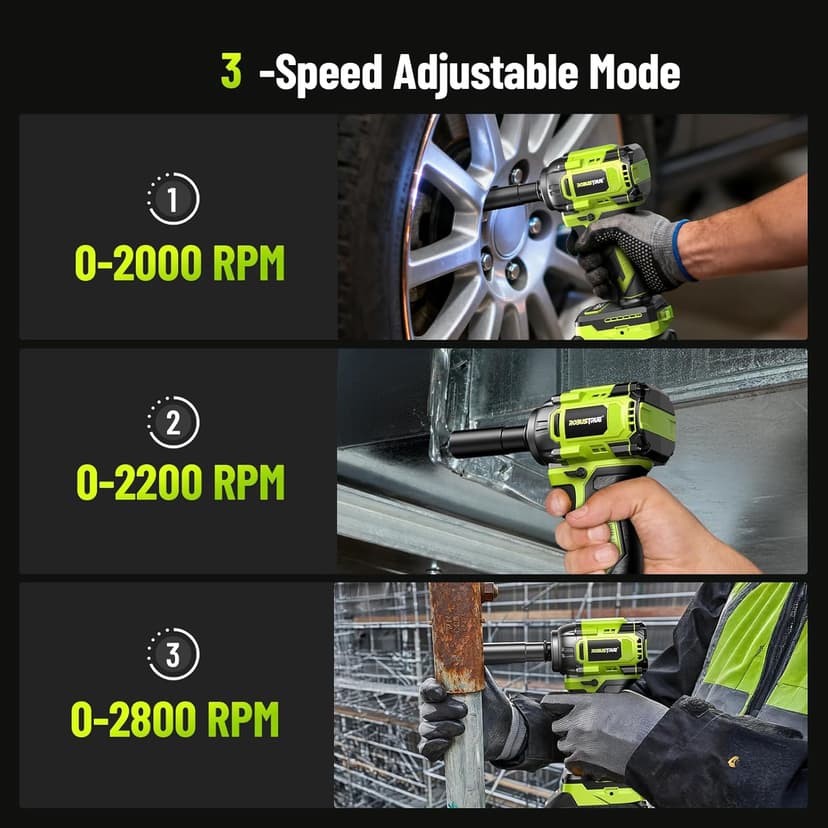 Cordless Impact Wrench, 406Ft-lbs (550N.m) Brushless 1/2 inch, 2800RPM High Torque Impact Gun, 2x 4.0Ah Battery, Charger, 4 Sockets, Electric Impact Wrench for Car Home