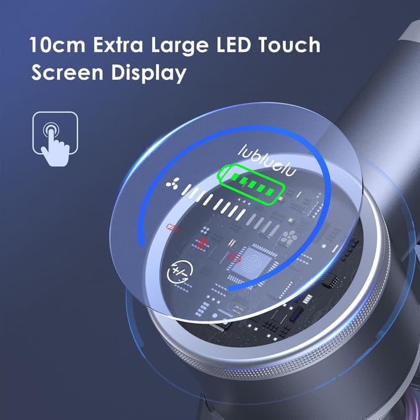Lubluelu Cordless Vacuum Cleaner, 25Kpa Brushless Vacuum Cleaner, Cordless Vacuum with LED Display Screen, 6 in 1 Stick Vacuum for Pet Hair Carpet Hard Floor