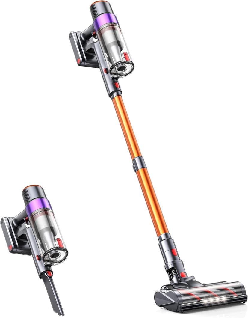 Cordless Vacuum Cleaner, 450W/40KPA 55 Mins Stick Vacuum Cleaner with LED Touch Display, Lightweight Handheld Vacuum Cleaners for Home, Carpet, Pet Hair and Hardwood Floors
