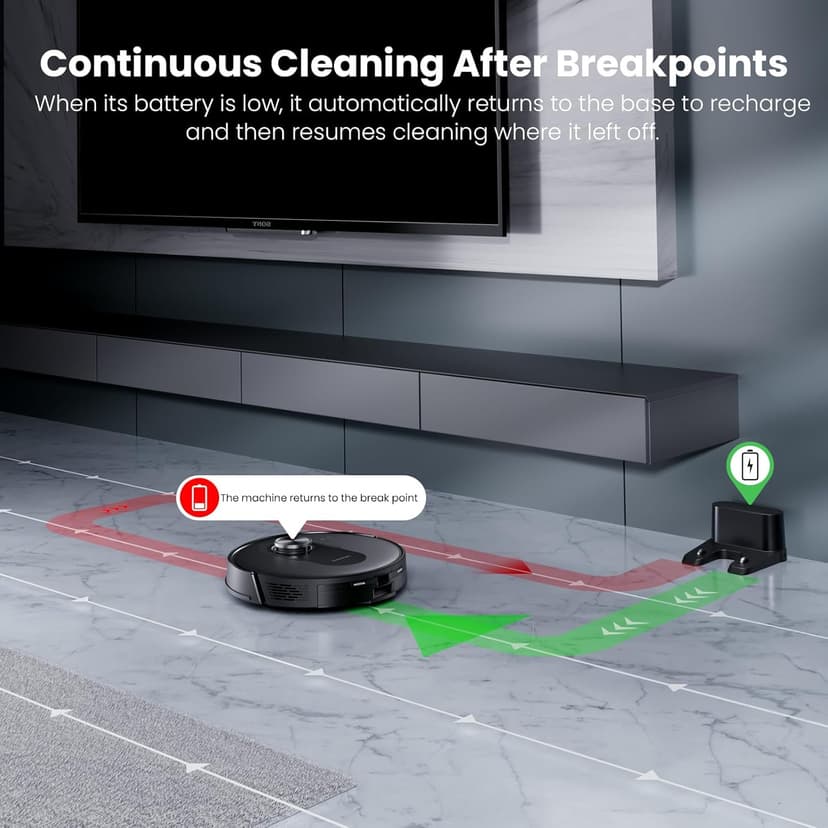 Proscenic Q8 Max Robot Vacuum and Mop with Self Emptying for 60 Days, 5,000 Pa Suction, LiDAR Navigation with Home Mapping, 200 Min Run, Auto Self-Charging, WiFi APP Control for Floor