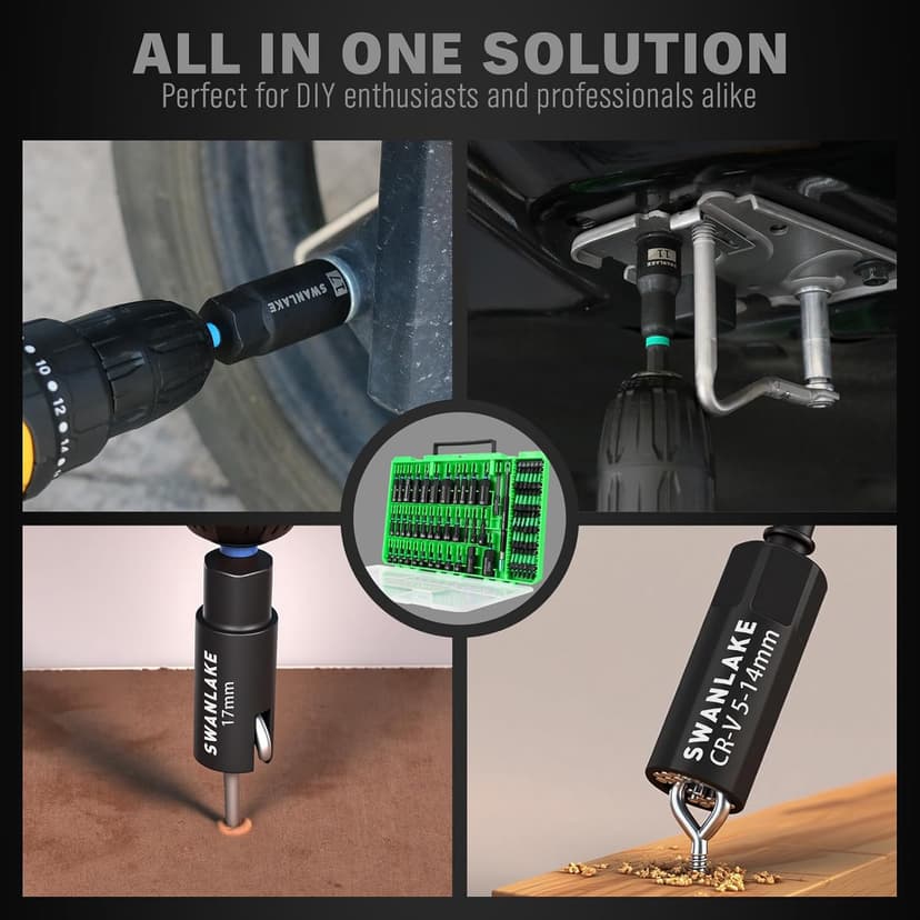 74-Piece Magnetic Nut Driver Set for Impact Drill Metric & SAE, Impact Socket Adapter, Power Bits with Magnetic Holder, Wing Nut Driver, Universal Socket, 1/4'' Quick-change Bit Extension