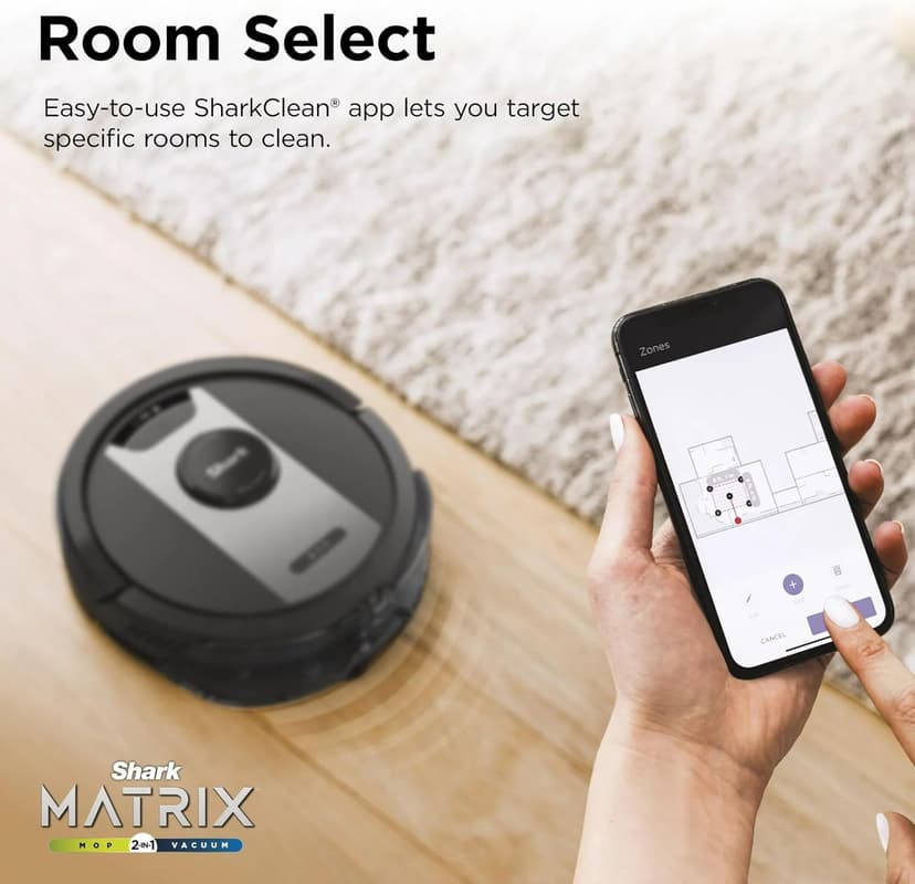 Shark RV2400WD IQ 2-in-1 Robot Vacuum & Mop with Matrix Clean & Sonic Mopping, Perfect for Pet Hair, Carpets, Hard Floors, Compatible with Alexa, Black/Silver, No Self-Empty Base (Renewed)