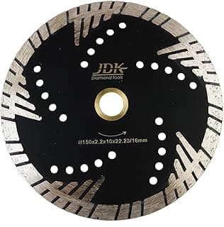 6 Inch Turbo Diamond Saw Blade for Cutting Granite Deep Triangle Cutting Disc for Stone Masonry Brick Block Concrete with 7/8’’-5/8’’ Arbor