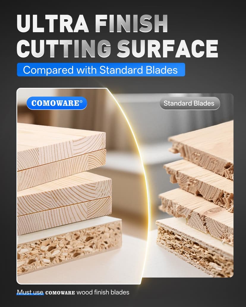 COMOWARE 10 inch Miter Saws Blade, 80T ATB Circular Saw Blade, 5/8" Arbor, TCT Carbide-Tipped, Anti-Vibration, Teflon Anti-Stick, Miter Saws Blades for Wood, Laminate, Plywood & Hardwoods