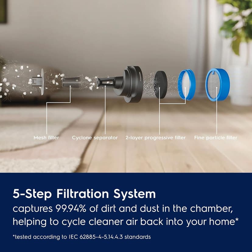 Electrolux Ultimate600 Cordless Stick Vacuum with PowerPro Bristle Nozzle and Larger Dust Bin Capacity, 50-Minute Run Time, 3 Power Modes, Denim Blue