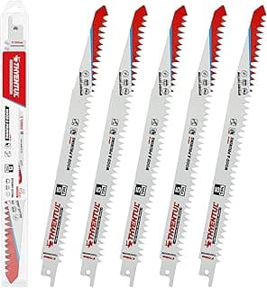 Wood Pruning Reciprocating Saw Blades,9 Inch Pruning Blades for Reciprocating Saw,Durable High Carbon Steel Reciprocal Saw Blades for Fast Tree Pruning & Wood Cutting (5 Pack/5TPI)