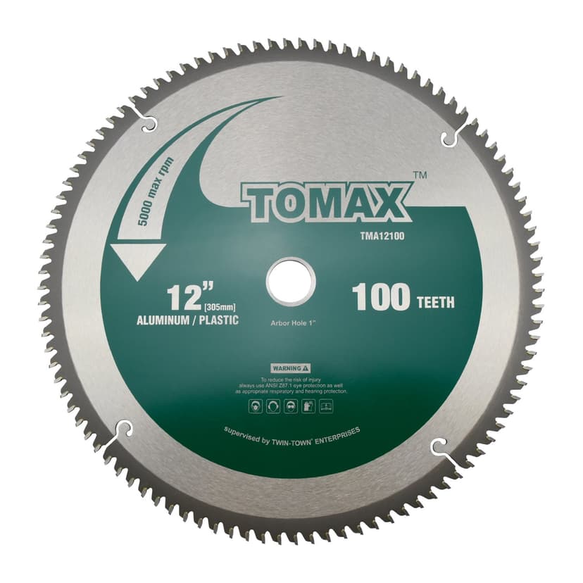 12-Inch 100 Tooth TCG Aluminum and Non-Ferrous Metal Saw Blade with 1-Inch Arbor