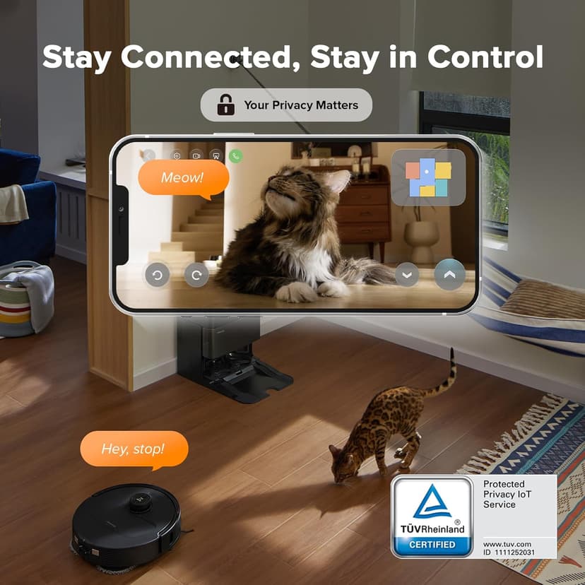 roborock Qrevo Master Robot Vacuum and Mop Combo, 10,000Pa Suction, FlexiArm Design Side Brush & Mop, Auto Mop Washing & Drying, Self-Emptying&Refilling, Dock Self-Cleaning, Obstacle Avoidance, Black