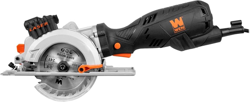 WEN 3625 5-Amp 4-1/2-Inch Beveling Compact Circular Saw with Laser and Carrying Case