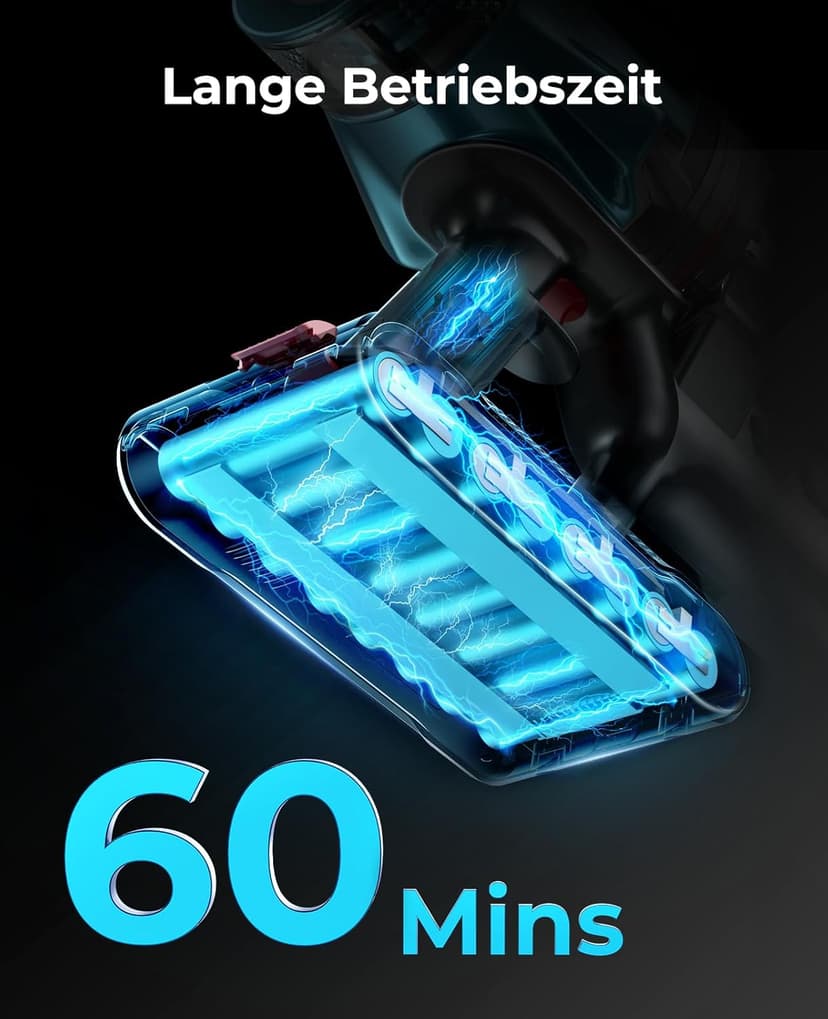 Cordless Vacuum Cleaner 550W/45Kpa, Stick Vacuum Cleaners 60 Mins Max Runtime with Charging Dock, Self-Standing Handheld Vacuum with Touch Display, 6-in-1 Vacuum Cleaner for Carpet/Hard Floor/Pet Hair
