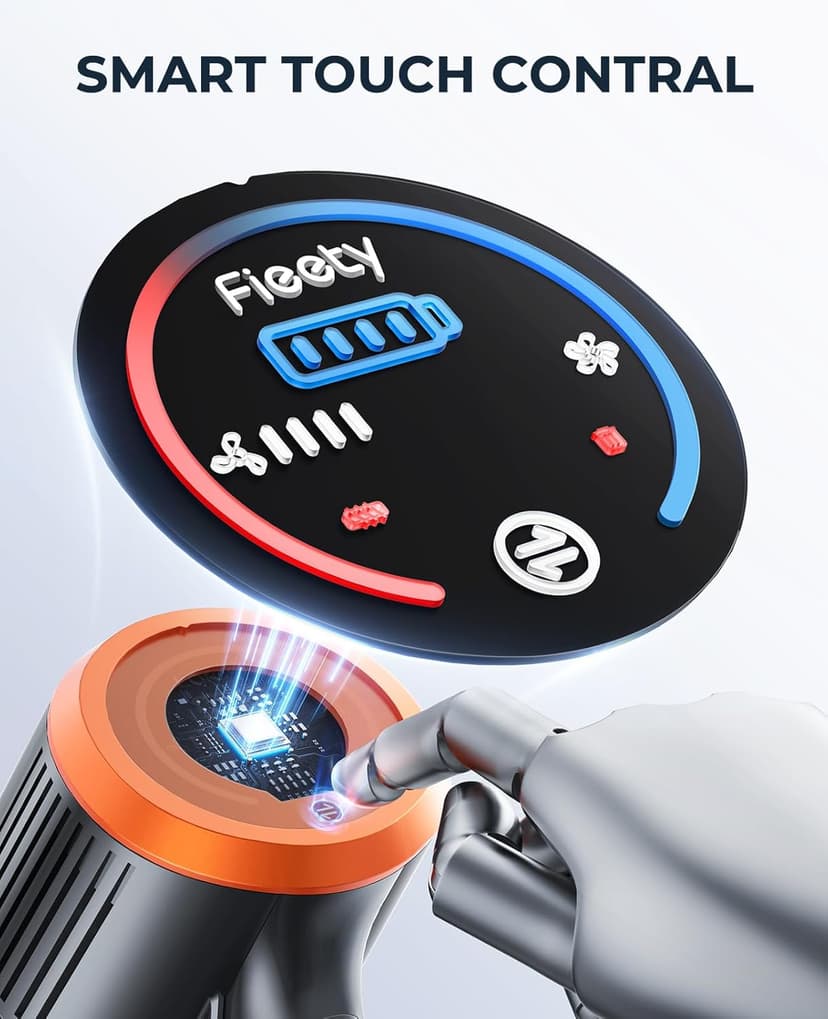 Cordless Vacuum Cleaner, 450W/40KPA 55 Mins Stick Vacuum Cleaner with LED Touch Display, Lightweight Handheld Vacuum Cleaners for Home, Carpet, Pet Hair and Hardwood Floors