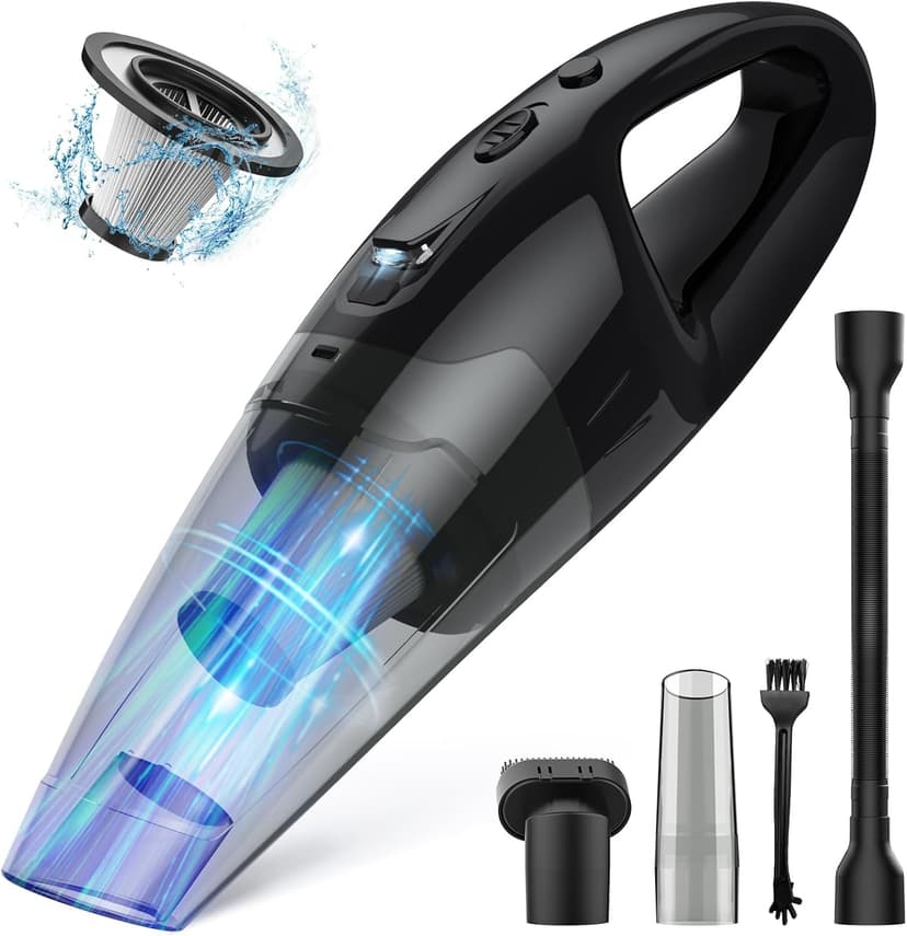 Handheld Vacuum Cordless Rechargeable, Car Vacuum Portable, Mini Vac for Pet Hair, Hand Vacuum Cleaner Car Seats, Home, Quick Cleanup, Strong Suction, Lightweight