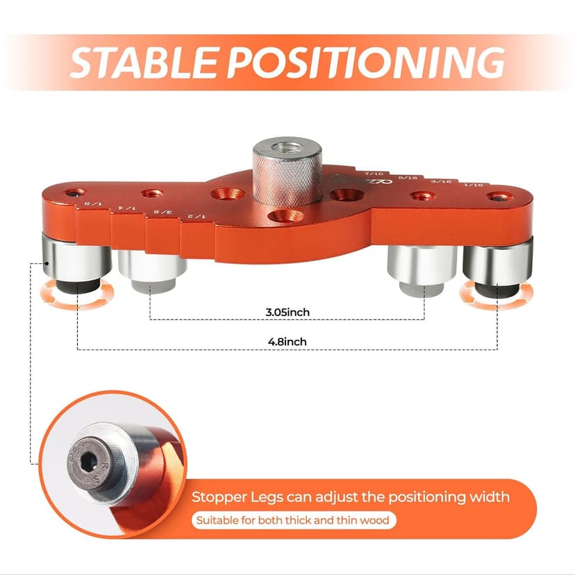 Dowel Jig Kit for Floating Shelf Bracket(& 1/2" x 11.8" Drill Bit),Self-Centering Scriber(& 6mm,8mm,10mm,12mm Drill Bits),Drill Guide for Hidden Shelf Brackets & Mantels,Centering Hole Drill
