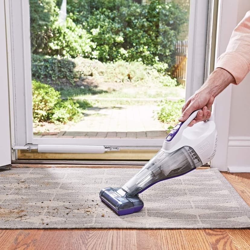 BLACK+DECKER dustbuster QuickClean Pet Cordless Handheld Vacuum with Motorized Upholstery Brush, White (HLVB315JP07)