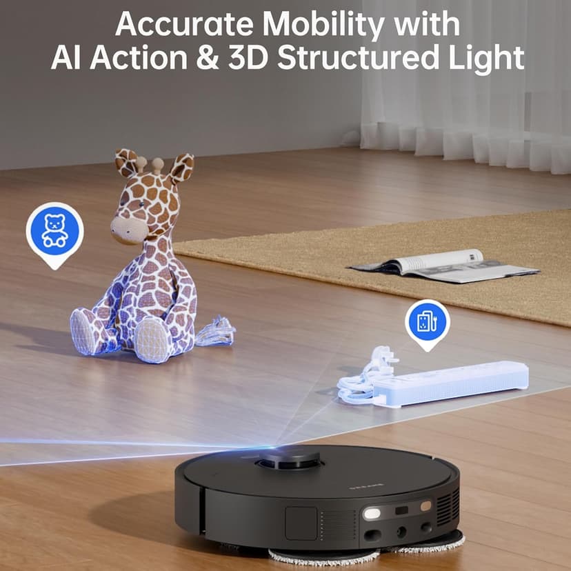 dreame X30 Ultra Robot Vacuum and Mop Combo, Extendable & Liftable Mop, 75Days Self-Emptying Robot Vacuum, 260Mins Runtime, 8,300 Pa Suction, 140°F Self-Cleaning & Auto-Drying Mops