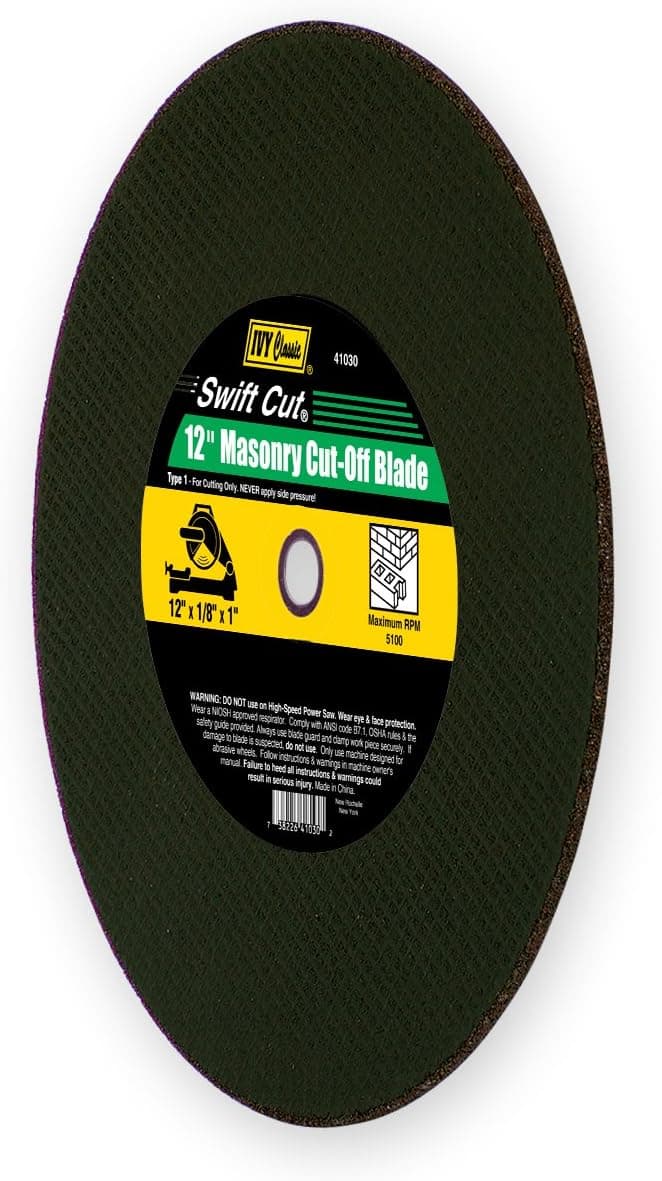 IVY Classic 41030 Swift Cut 12-Inch x 1/8-Inch x 1-Inch Arbor, Masonry Cut-Off Blade for Chop Saws, 1-Piece