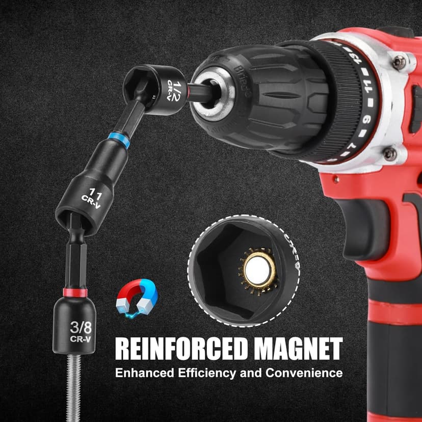 Mayouko 55PCS Magnetic Nut Driver Set, Impact Driver Bit Set, Deep Nut Driver Set,Impact Socket Adapters, Wing Nut Driver, Bit Extension, 6" Bit Holder, Screwdriver Bits