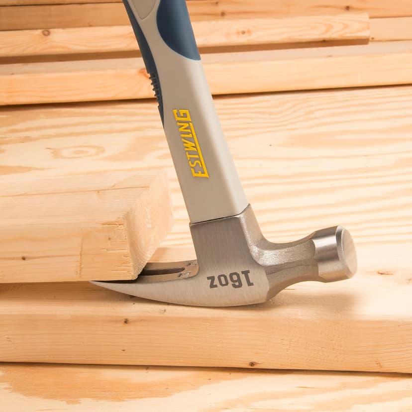 ESTWING Sure Strike Hammer - 16 oz Rip Claw Hammer with Smooth Face & Carbon Fiber Handle - SSCF16S