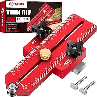 Saker Thin Rip Jig Table Saw Jig Guide, Making Repetitive Narrow Strip Cuts, Fit for 3/4" x 3/8" Slots, for Table Saw Band Saw Router Table