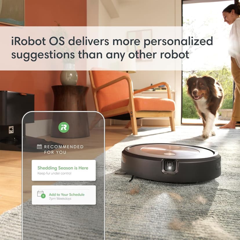 iRobot Roomba j9+ Self-Emptying Robot Vacuum – Powerful Suction, Identifies and Avoids Obstacles Like pet Waste, Self-Empties for 60 Days, Best for Homes with Pets, Smart Mapping, Works with Alexa​