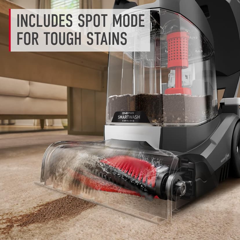 Hoover ONEPWR SmartWash Cordless Carpet Cleaner Machine, Deep Cleaning Carpet Shampooer Machine, Pair with a Hoover Carpet Cleaner Solution for a Bright, Refreshed Home