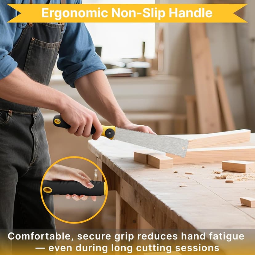 GARTOL Miter Box and Saw Set, 4-Piece Japanese Hand Saw for Wood Cutting, Woodworking Tools for Precise Miter and Bevel Cuts with 3 Replaceable Blades for DIY, Crafting, Furniture Making & Carpentry