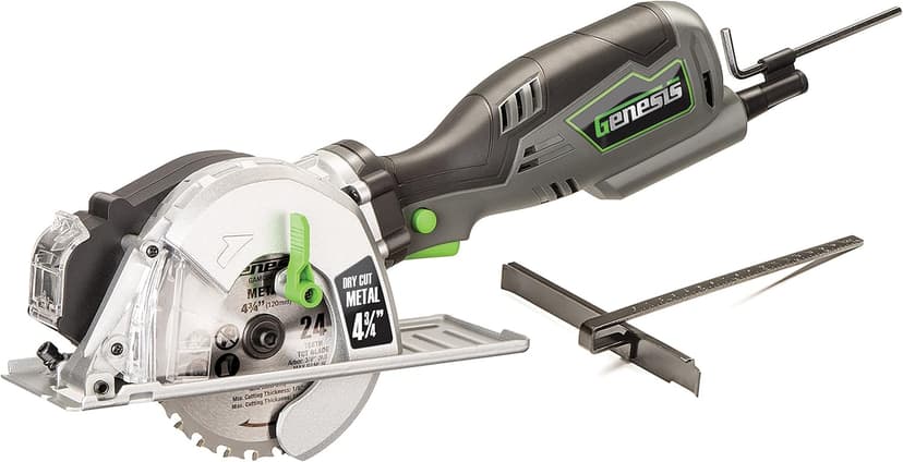Genesis 5.8 Amp 4-3/4” Metal Cutting Circular Saw with Chip Collector and Metal Cutting Blade (GMCS547C)