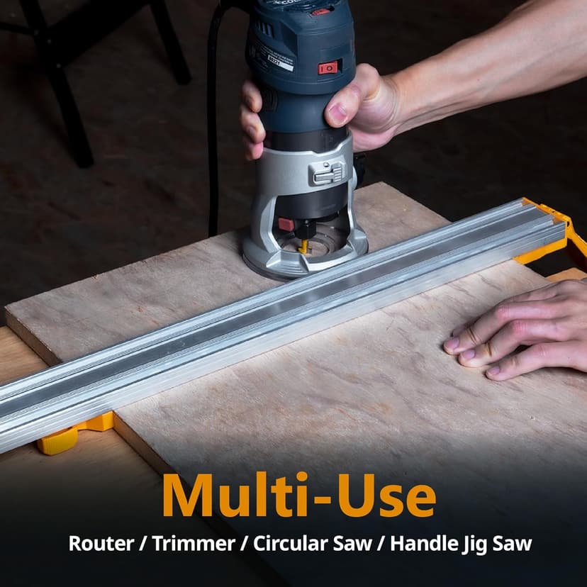 POWERTEC 24 Inch Circular Saw Guide/Straight Edge Guide for Router Tool, Jigsaw, Circular Saw and Drill Press, Saw Guide for Cutting Plywood and Routing Dado Slots for Woodworking, 1 pack (71705)