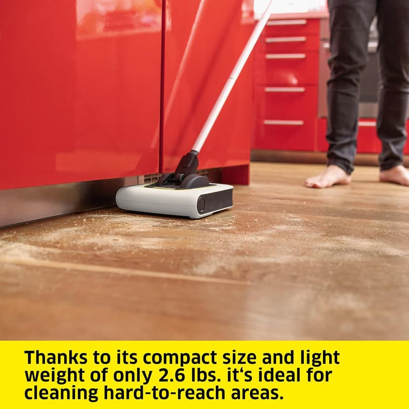 Kärcher KB 5 Electric Floor Sweeper Broom, for Carpets, Hardwood Floors and Tiles, Lightweight and Cordless, Ideal for Fur, Hair, Dirt & Dust