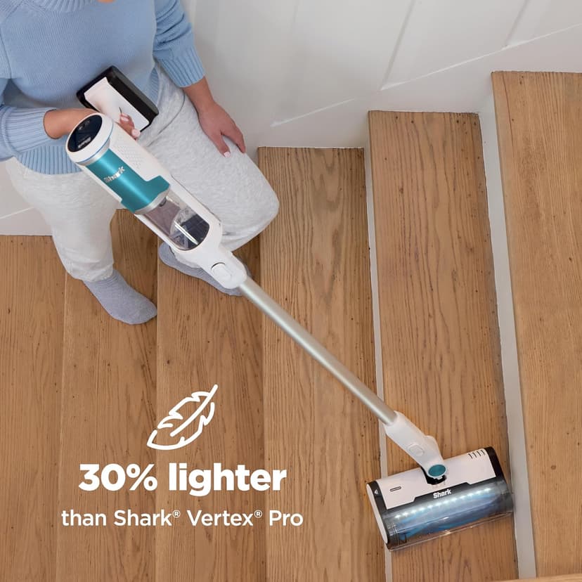 Shark Clean & Empty Cordless Stick Vacuum – Lightweight Cordless Vacuum with HEPA Filter, Portable, Rechargeable, Auto-Empty System, Stick Vacuum for Pet Hair, Carpets & Hardfloor, White, BU3521