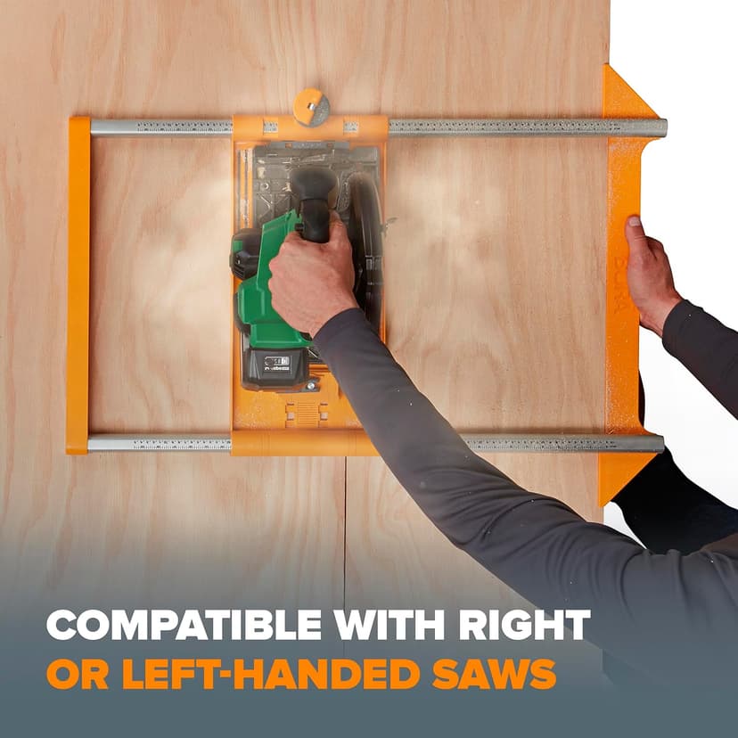 BORA NGX Twin Rail Rip Cut Circular Saw Guide Rail System with Crosscut sled Makes Consistent Straight Repeatable Rip Cuts up to a Half-sheet of Plywood Using a Rip Guide for Circular Saw - 546250