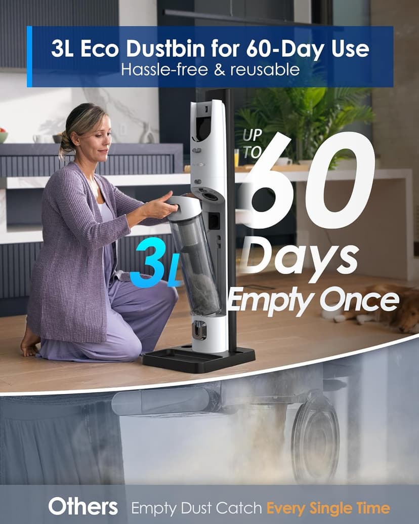 Tineco Floor ONE S3 Cordless Hardwood Floors Cleaner & Pure ONE Station Cordless Stick Vacuum Cleaner with 3L Dust Clean Station
