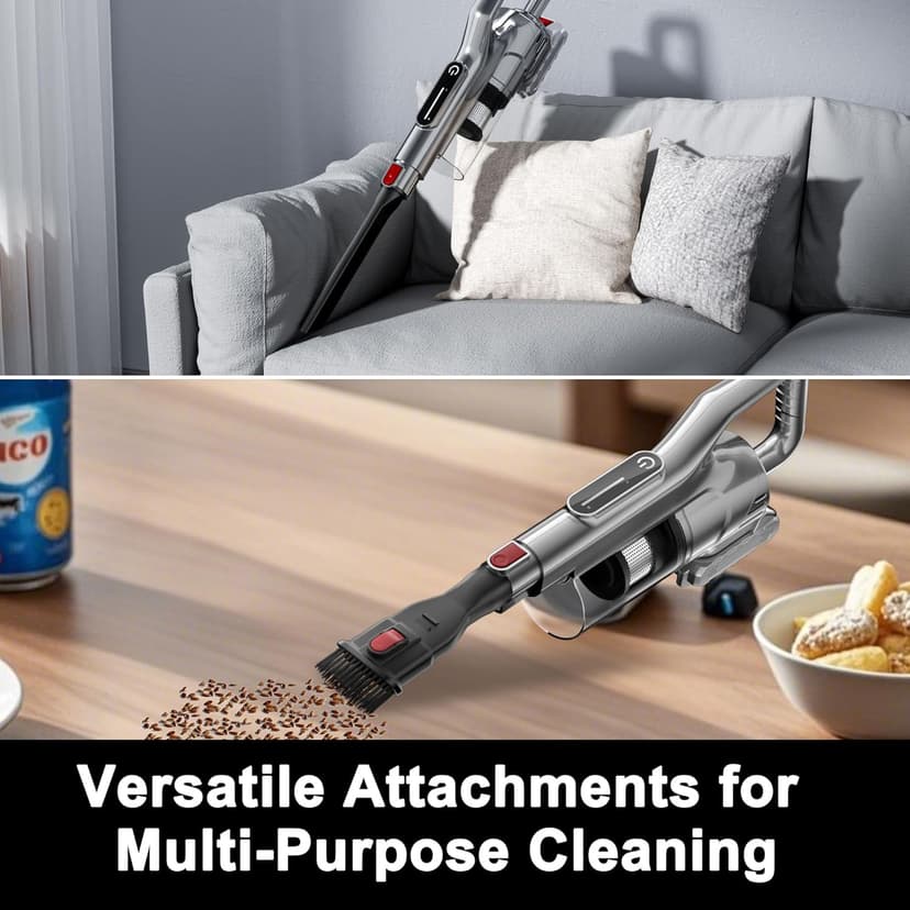 Cordless Vacuum Cleaner, Lightweight Stick Vacuum Cordless Rechargeable with LED Touch Screen, 2 Modes Powerful Suction Vacuum Cleaners for Home Pet Hair, Carpets, Hardwood Floors