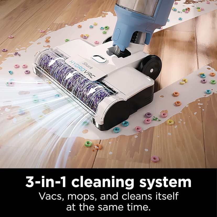 Shark WD201 HydroVac Cordless Pro XL 3-in-1 Vacuum, Mop & Self-Cleaning System with Antimicrobial Brushroll* & Solution for Multi-Surface, Hardwood, Tile, Marble & Area Rugs, Pure Water